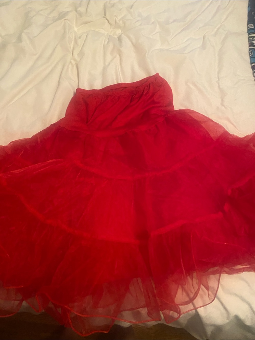 Red Tulle Layered Skirt